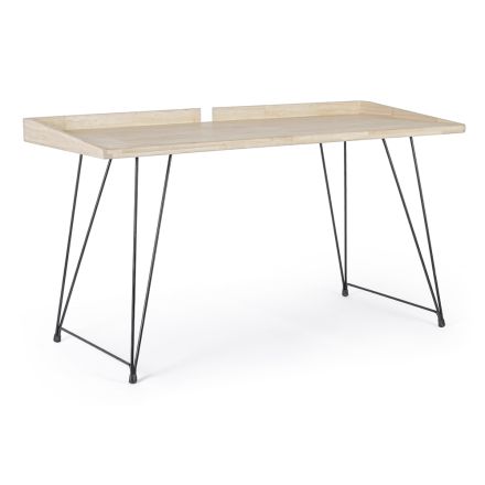 Design skrivbord i stål och trä Top Insudtrial Style - Sekreterare Viadurini