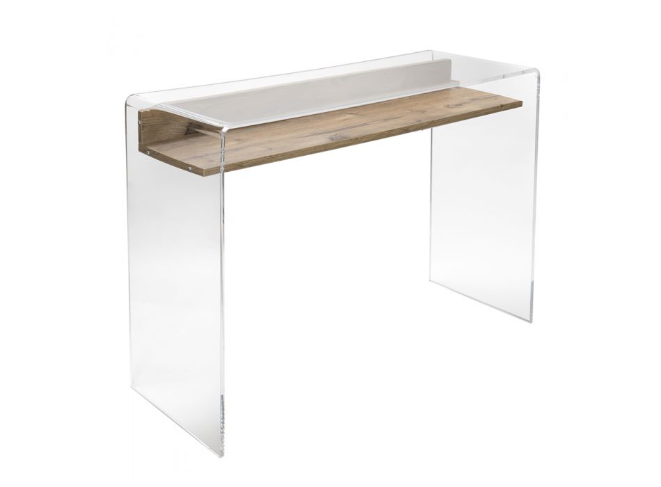 Transparent plexiglasbord med designhylla - Carducci Viadurini
