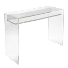 Transparent plexiglasbord med designhylla - Carducci Viadurini