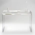 Transparent plexiglasbord med designhylla - Carducci Viadurini