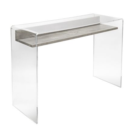 Transparent plexiglasbord med designhylla - Carducci Viadurini