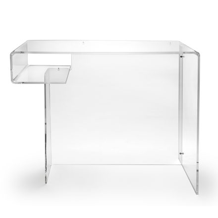 Transparent plexiglas skrivbord med hylla Tillverkat i Italien - Studiorum Viadurini