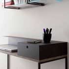 Modernt skrivbord i metall och melamin med låda tillverkad i Italien - Iridio Viadurini