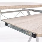 Platssparande skrivbord i stål och Mdf med utdragbar designskiva - Arnica Viadurini