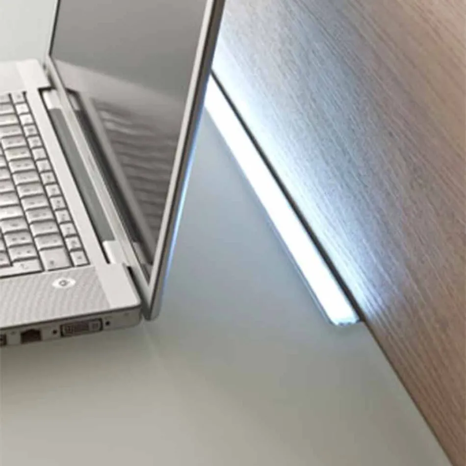 Upphängt skrivbord i kristall med metallkonstruktion tillverkad i Italien - kisel Viadurini