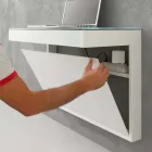 Upphängt skrivbord i kristall med metallkonstruktion tillverkad i Italien - kisel Viadurini