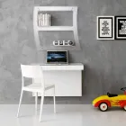 Upphängt skrivbord i kristall med metallkonstruktion tillverkad i Italien - kisel Viadurini