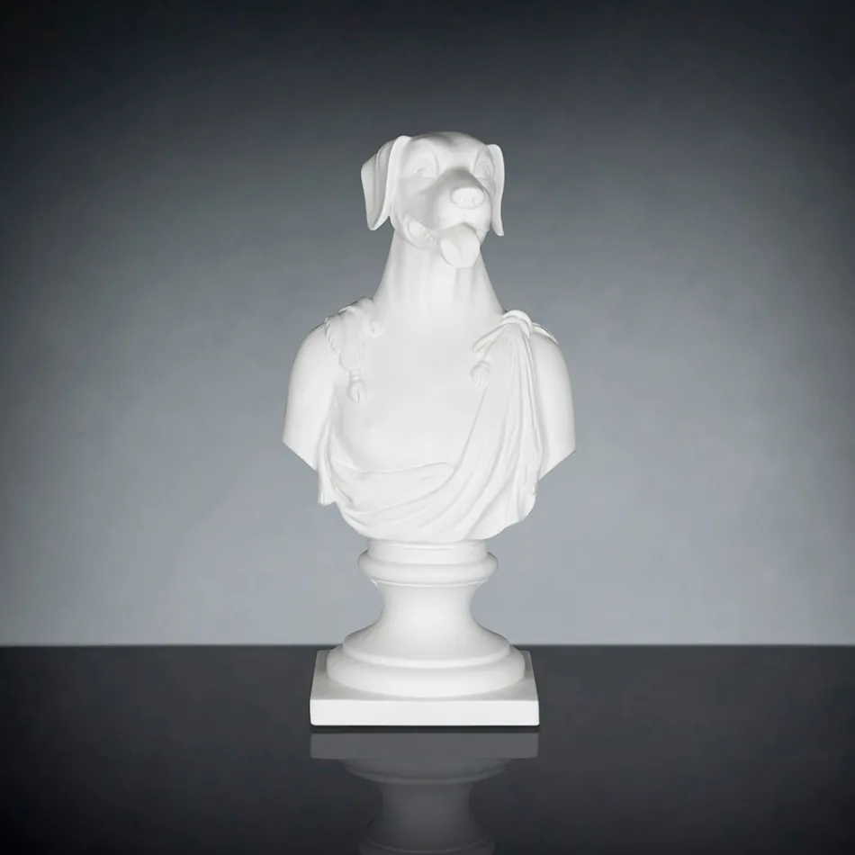 Vit handgjord keramisk skulptur 100 % tillverkad i Italien Fabas 1 Viadurini