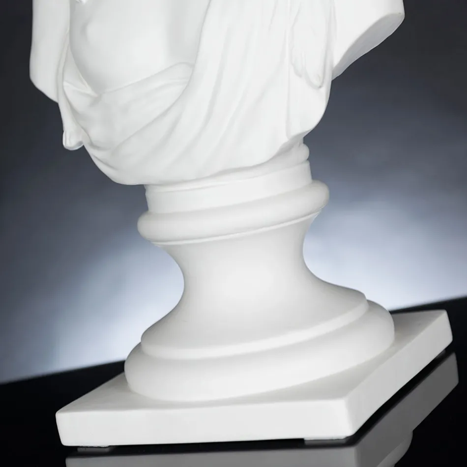 Vit handgjord keramisk skulptur 100 % tillverkad i Italien Fabas 1 Viadurini