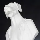 Vit handgjord keramisk skulptur 100 % tillverkad i Italien Fabas 1 Viadurini