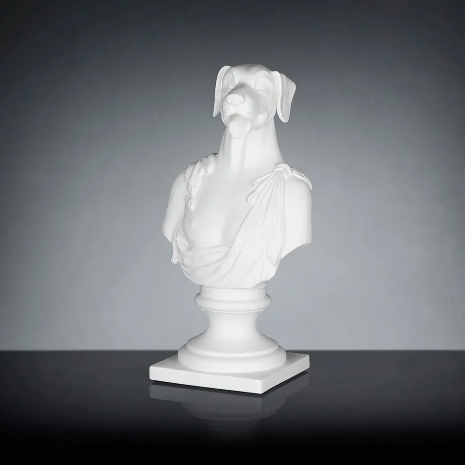 Vit handgjord keramisk skulptur 100% Made in Italy Fabas 1 Viadurini