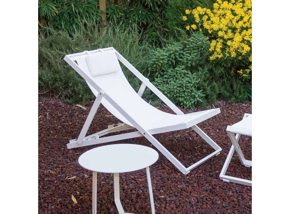 Trädgårdsstol i målad aluminium och textilen, 2 delar - Jhonathan Viadurini