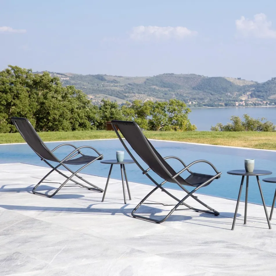 Hopfällbar trädgårdsstol i galvaniserat stål Made in Italy 2 delar - Hobbit Viadurini