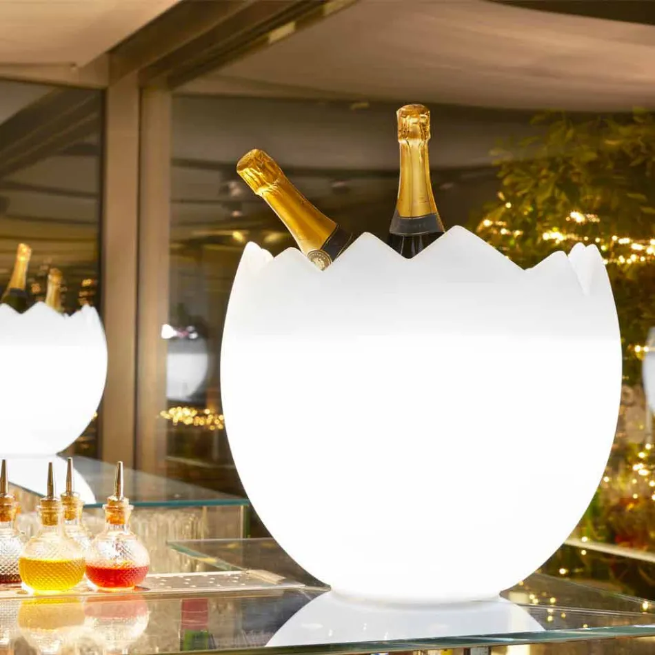 Ice bucket Kalimera Slide vit ljus gjord i Italien Viadurini