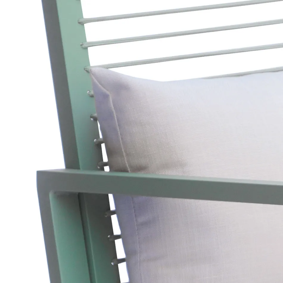 Utomhusgungstol i aluminium med vadderad kudde - Brontolo Viadurini