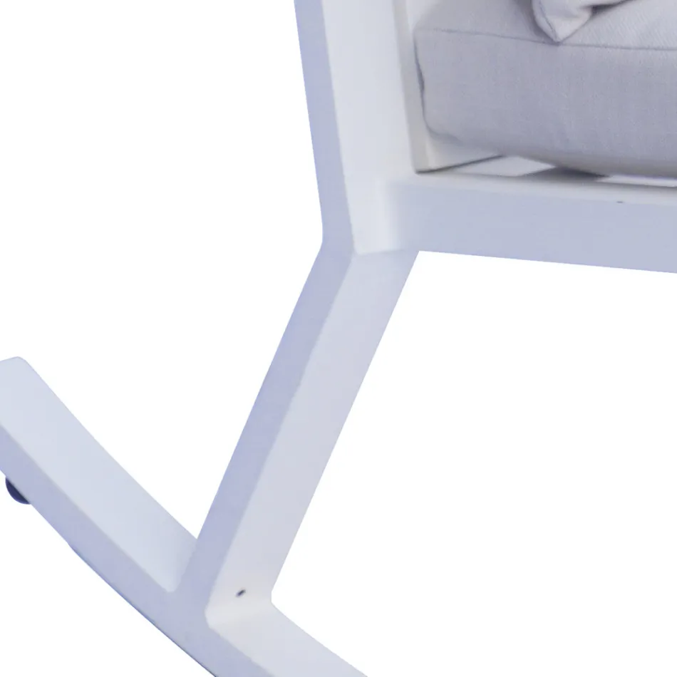 Utomhusgungstol i aluminium med vadderad kudde - Brontolo Viadurini