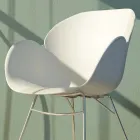 Gungstol för vardagsrum i metall och polypropen, 2 delar - Lorena Viadurini
