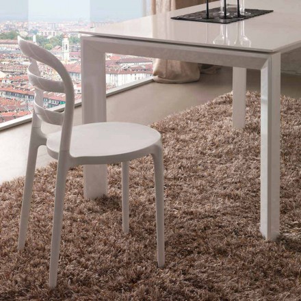 Vit stol med modern design Derulo Viadurini