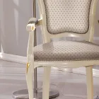 Chef för bordsstolen i trä klädd i tyg Made in Italy - Majesty Viadurini