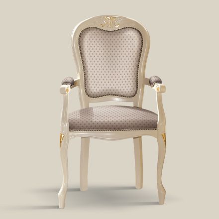 Chef för bordsstolen i trä klädd i tyg Made in Italy - Majesty Viadurini