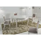 Klassisk stoppad stol i valnöt eller vitt trä tillverkad i Italien - Caligola Viadurini