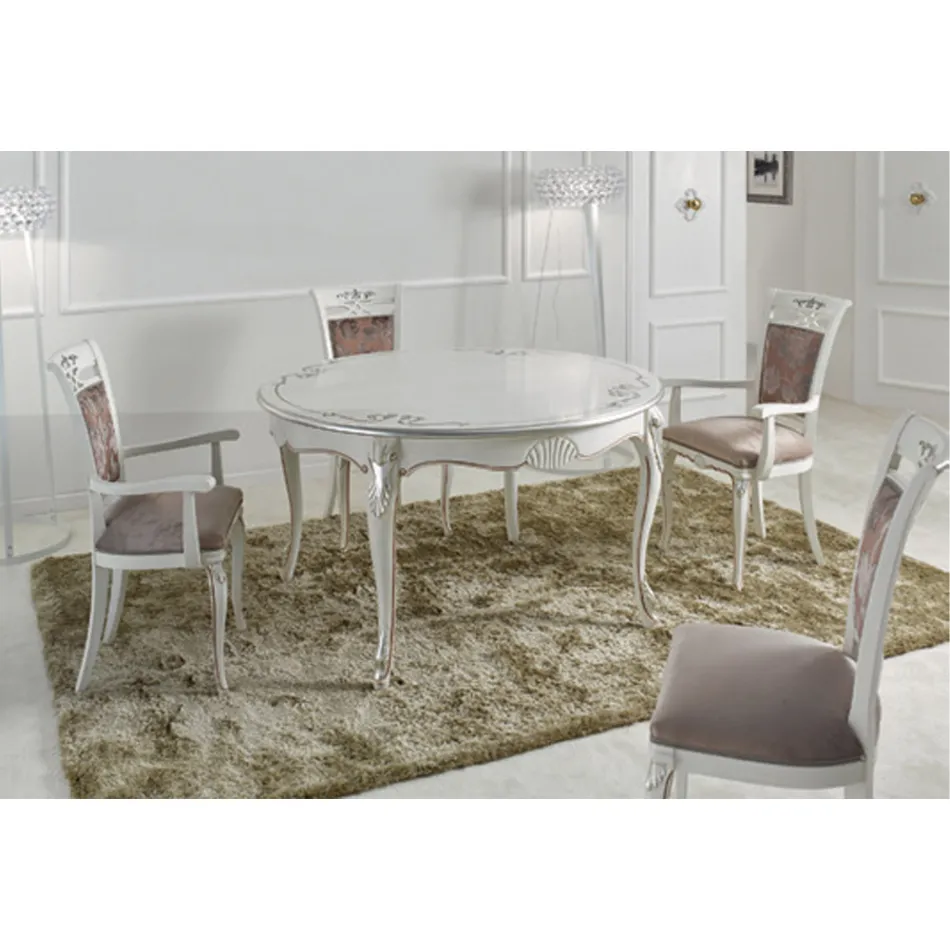 Klassisk stoppad stol i valnöt eller vitt trä tillverkad i Italien - Caligola Viadurini