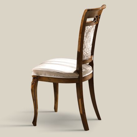 Klassisk stoppad stol i valnöt eller vitt trä tillverkad i Italien - Caligola Viadurini