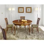 Klassisk stol i valnötsträ med vadderad sits Tillverkad i Italien - barock Viadurini