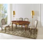 Klassisk stol i valnötsträ och vadderat tyg Tillverkad i Italien - barock Viadurini