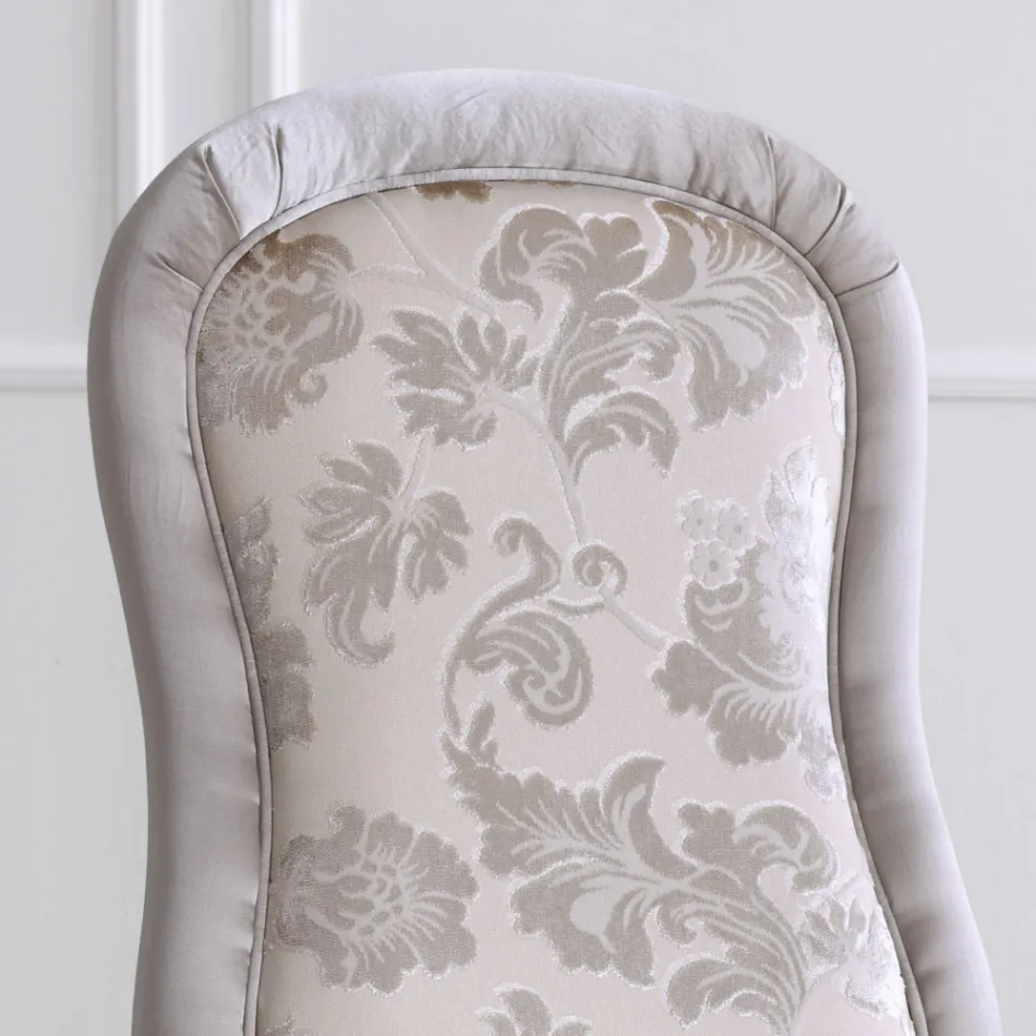 Klassisk stol i valnötsträ och vadderat tyg Tillverkad i Italien - barock Viadurini