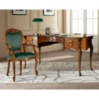 Klassisk stol i valnöt eller guldklädd trä tillverkad i Italien - Imperator Viadurini