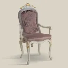 Klassisk stol Vitt trä och stoppat tyg Tillverkad i Italien - barock Viadurini