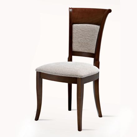 Klassisk stol Bokträ och tyg Elegant italiensk design - Murray Viadurini