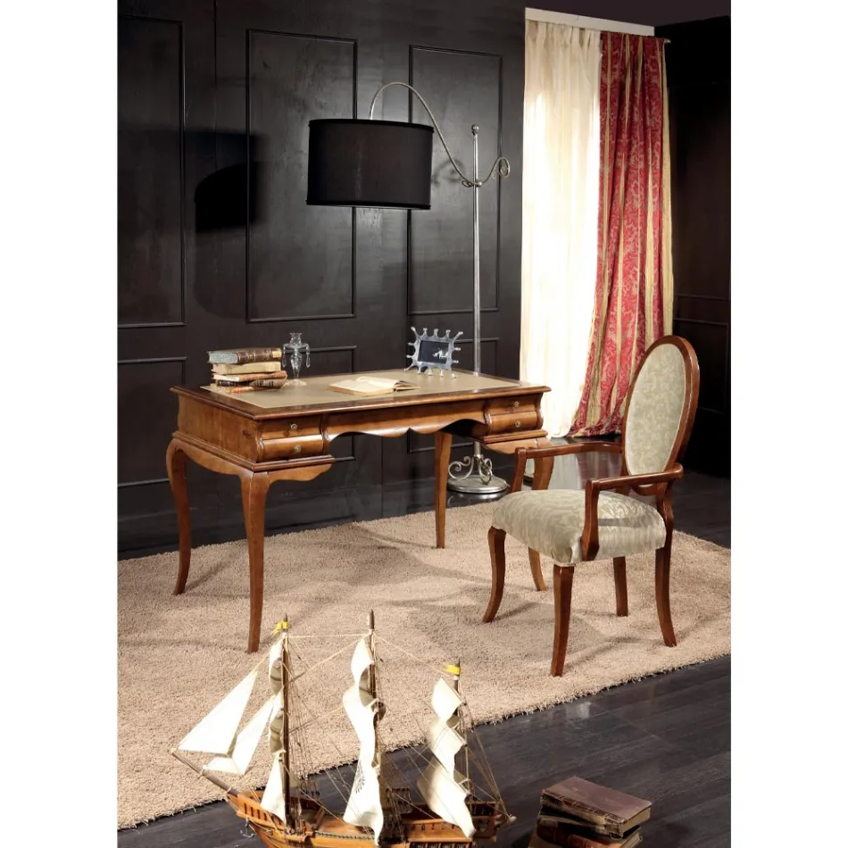 Klassisk stol Trä och tyg med eller utan armstöd Tillverkad i Italien - Ellie Viadurini