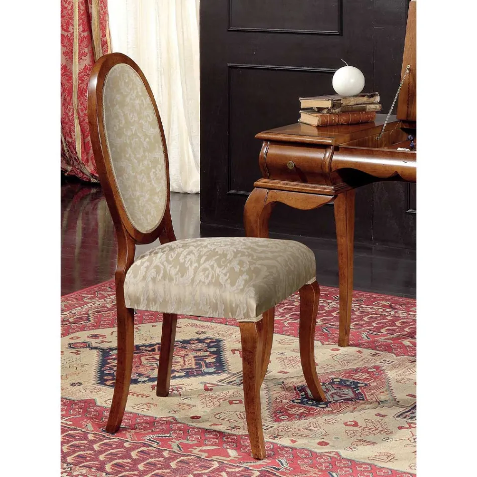 Klassisk stol Trä och tyg med eller utan armstöd Tillverkad i Italien - Ellie Viadurini