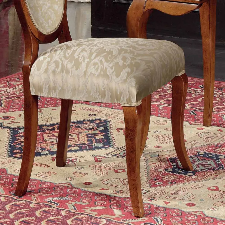 Klassisk stol Trä och tyg med eller utan armstöd Tillverkad i Italien - Ellie Viadurini