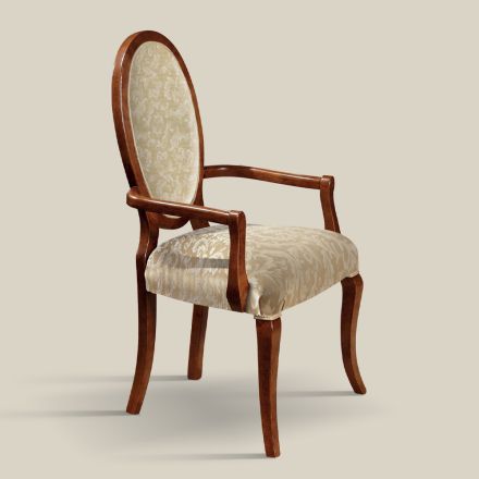 Klassisk stol Trä och tyg med eller utan armstöd Tillverkad i Italien - Ellie Viadurini