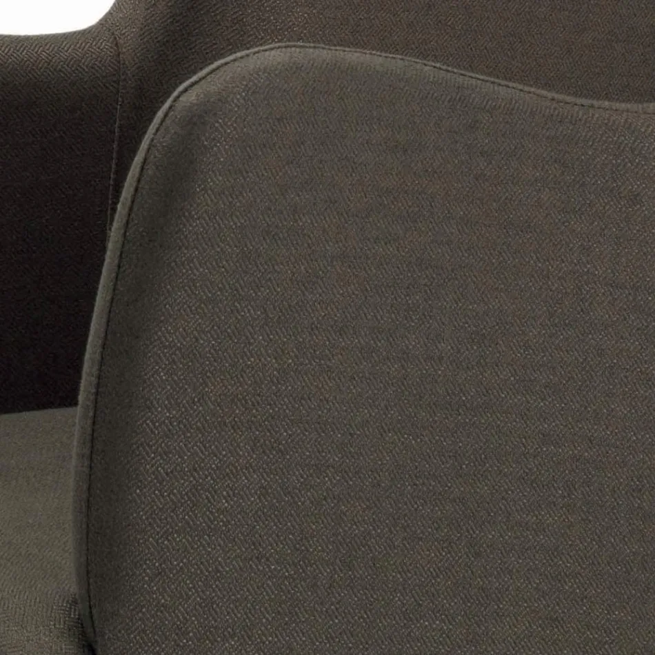 Stol med armstöd med träben och vadderad sits Tillverkad i Italien - Bari Viadurini