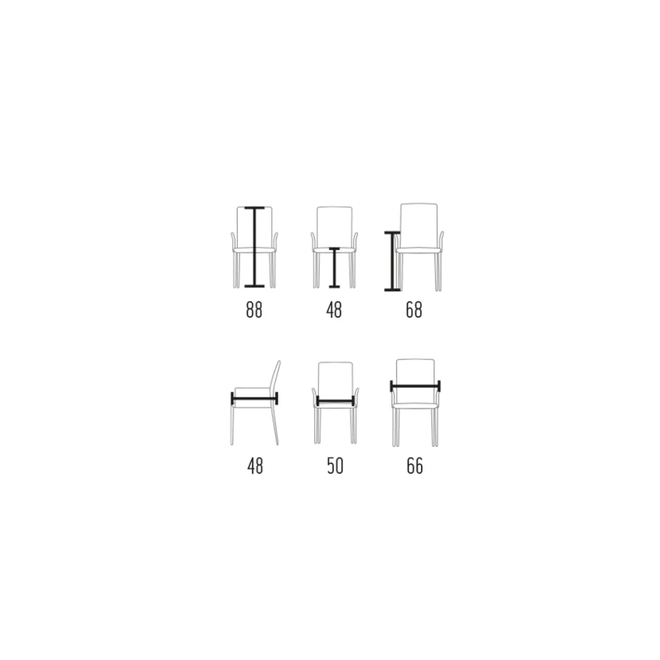 Stol med armstöd klädda i elfenbensläder Tillverkad i Italien - Skal Viadurini