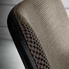 Stol med fotstöd i Vulcano-tyg och metallben Tillverkad i Italien - Amane Viadurini