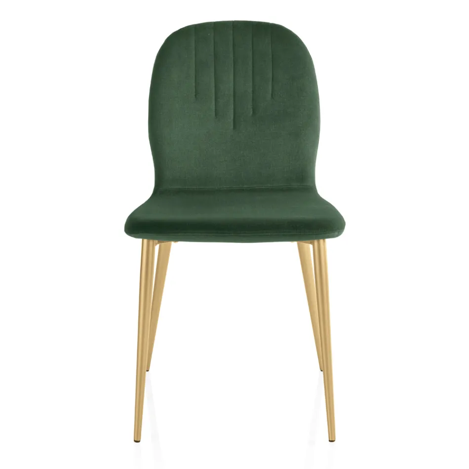 Stol med Monocoque-tygsits och koniska ben Tillverkad i Italien - Nezoku Viadurini