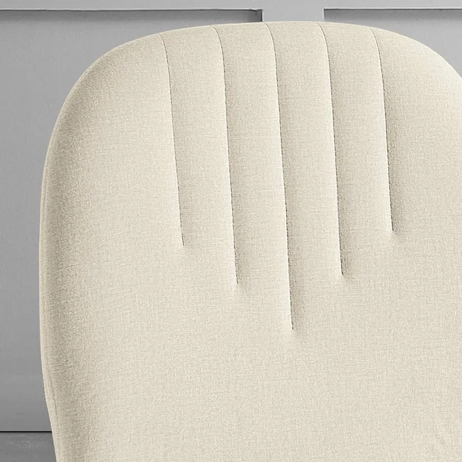 Stol med Monocoque-tygsits och koniska ben Tillverkad i Italien - Nezoku Viadurini