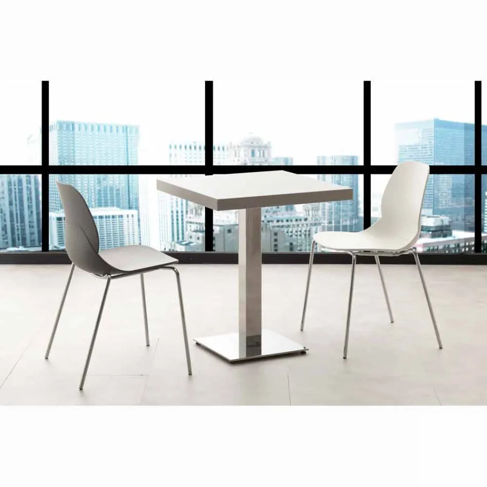 Stol med kromad ram och Licata polypropenskal Viadurini