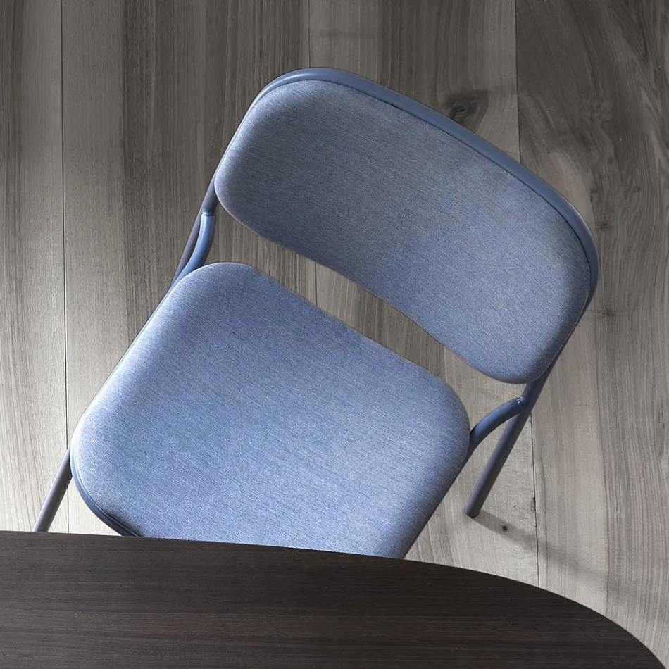 Klädd köksstol i tyg och metall Made in Italy 2 delar - Sangria Viadurini