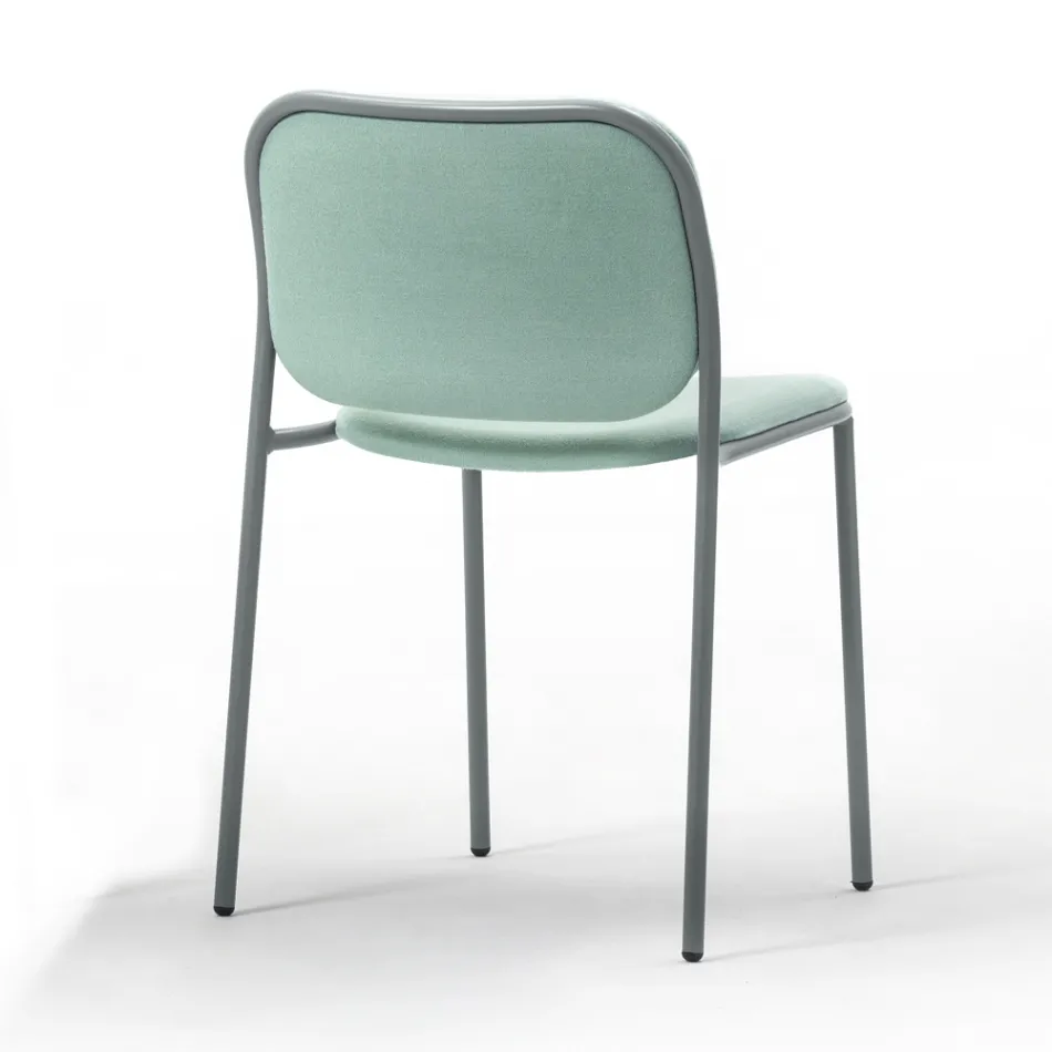 Klädd köksstol i tyg och metall Made in Italy 2 delar - Sangria Viadurini