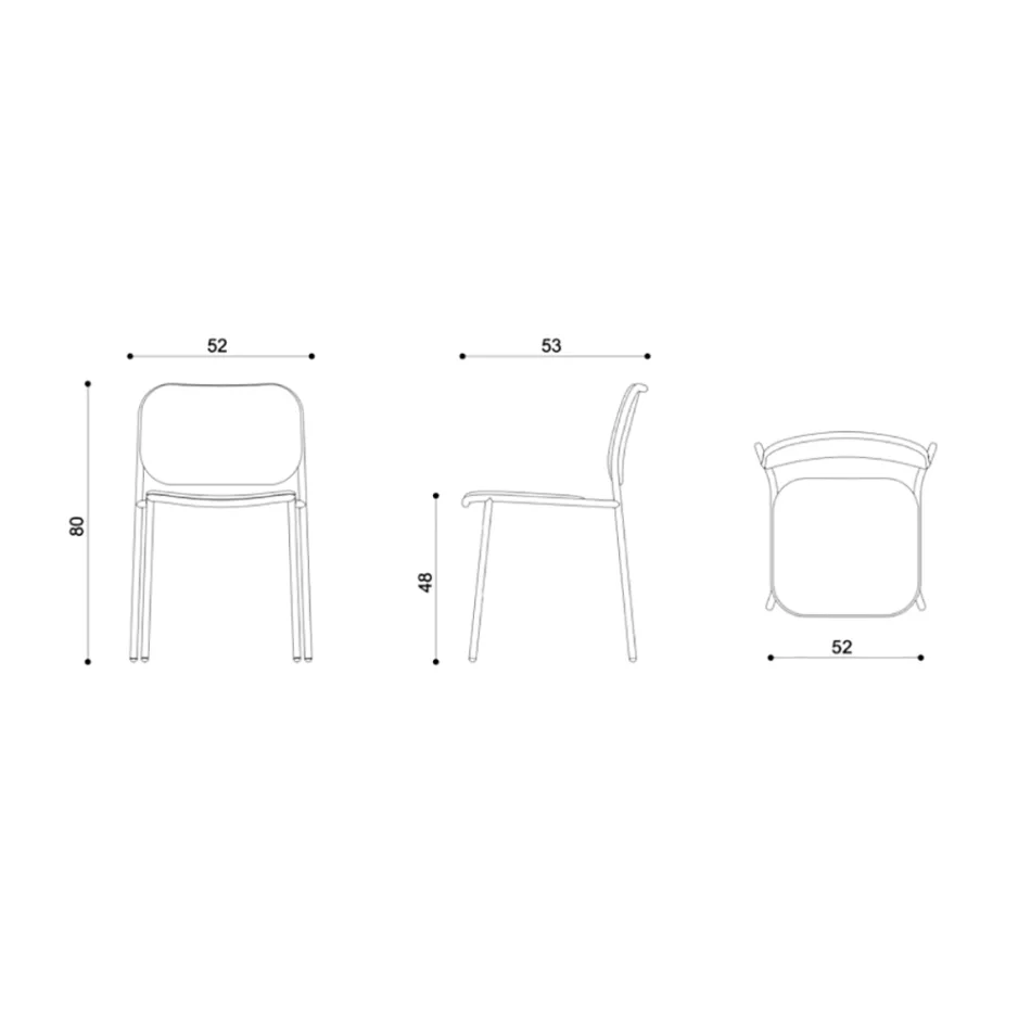 Klädd köksstol i tyg och metall Made in Italy 2 delar - Sangria Viadurini