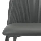 Köksstol i konstläder och stål Tillverkad i Italien 4 delar - Alexia Viadurini