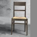 Köksstol i bokträ och sits i italiensk design av halm - Davina