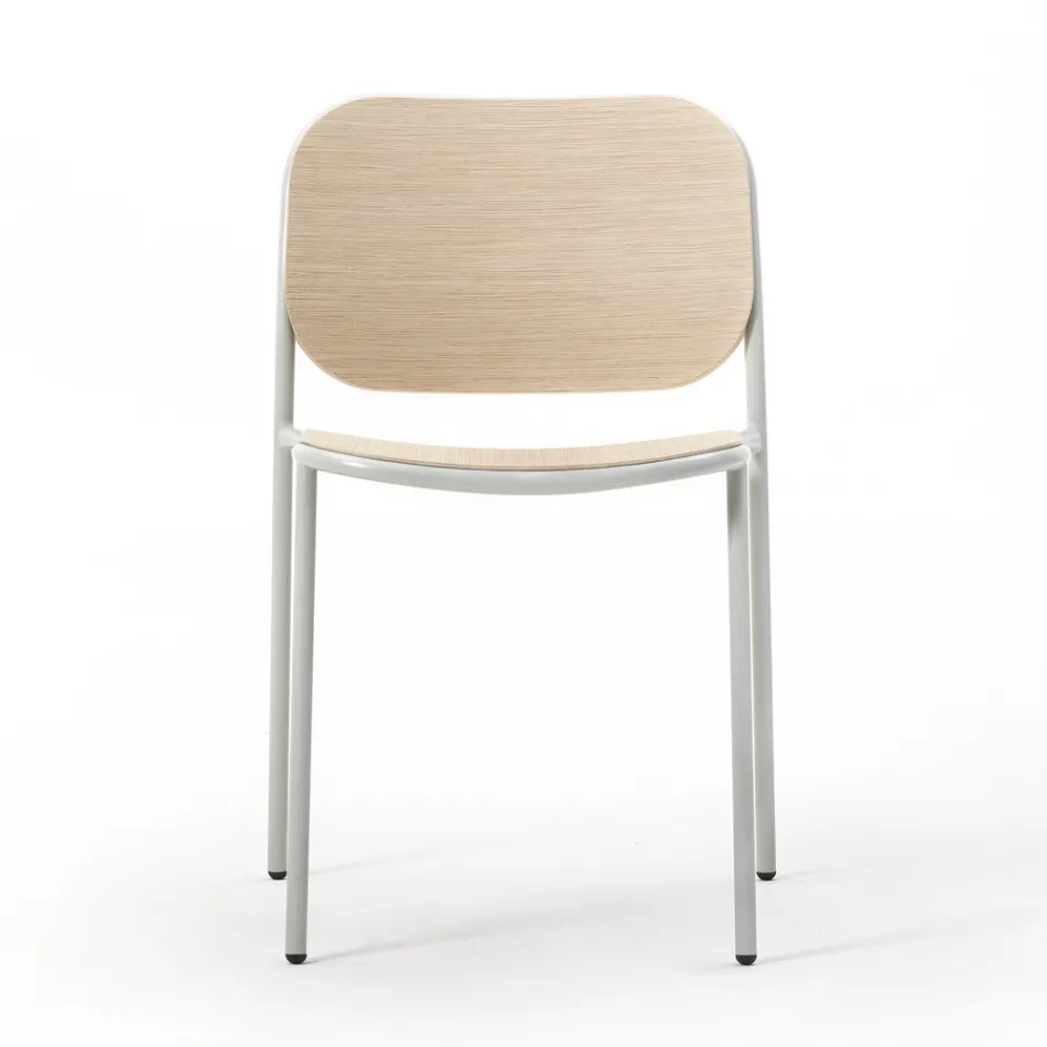 Köksstol i trä och målad metall Tillverkad i Italien 2 delar - Saffia Viadurini