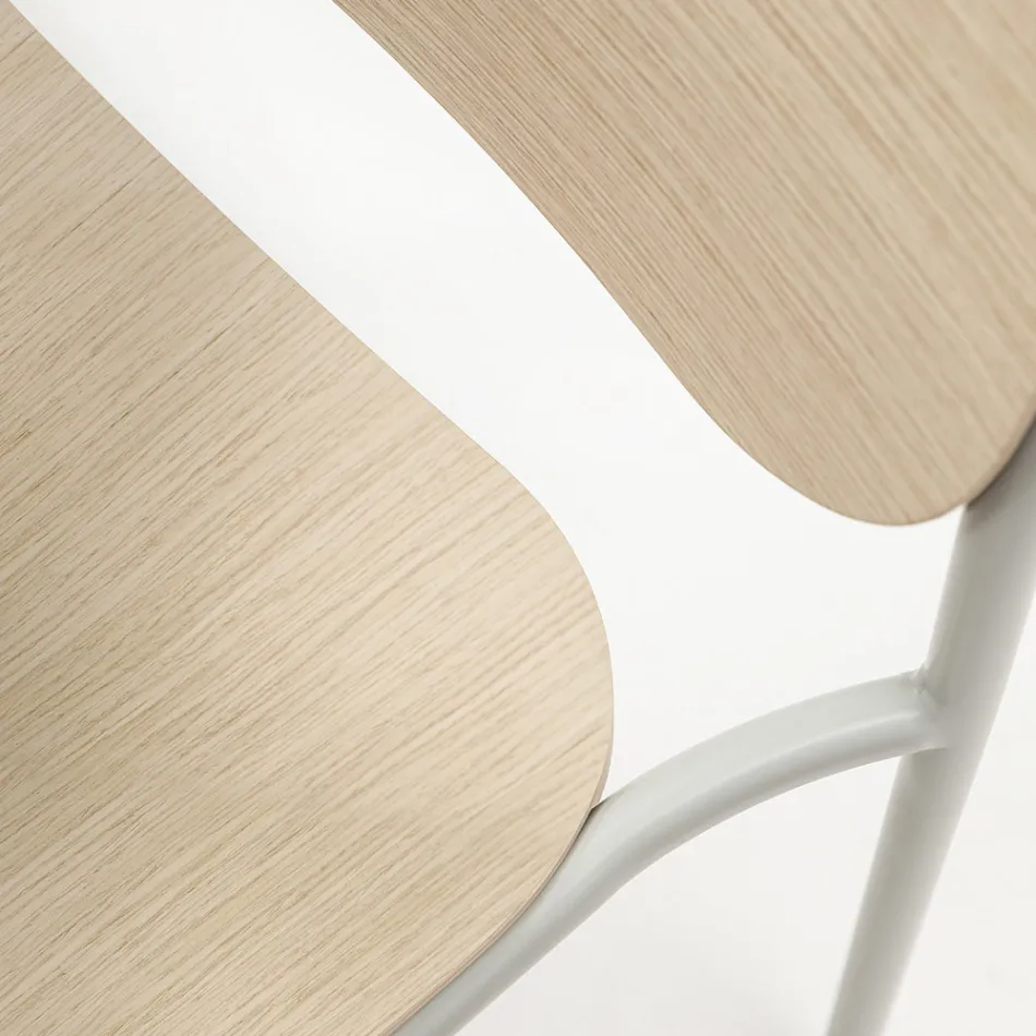 Köksstol i trä och målad metall Tillverkad i Italien 2 delar - Saffia Viadurini
